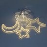 Decoração Cortina Varal Cordão Fio de Luzes Lâmpadas Estrela Lua Céu Led Natal Enfeite 2,5m - 5