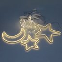 Ver imagem 5 de Decoração Cortina Varal Cordão Fio de Luzes Lâmpadas Estrela Lua Céu Led Natal Enfeite 2,5m
