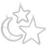 Decoração Cortina Varal Cordão Fio de Luzes Lâmpadas Estrela Lua Céu Led Natal Enfeite 2,5m - 3