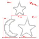 Ver imagem 2 de Decoração Cortina Varal Cordão Fio de Luzes Lâmpadas Estrela Lua Céu Led Natal Enfeite 2,5m