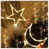 Decoração Cortina Varal Cordão Fio de Luzes Lâmpadas Estrela Lua Céu Led Natal Enfeite 2,5m - 1