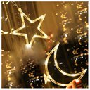 Ver imagem 1 de Decoração Cortina Varal Cordão Fio de Luzes Lâmpadas Estrela Lua Céu Led Natal Enfeite 2,5m