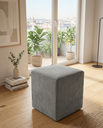 Ver imagem 3 de Puff Quadrado Adm no Suede Cinza, para Sala, Quarto, Todos Os Ambientes