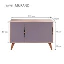 Ver imagem 2 de Aparador Murano Retrô 3 Portas sem Gavetas MDP 115cm Carvalho e Cinza Claro