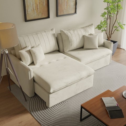 Sofá Cama Retrátil e Reclinável 260cm Colibri CabeCasa MadeiraOriginals