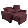 Sofá Retrátil e Reclinável 2,00M Molas Ensacadas e Costura Tripla Cama Inbox Nobre Suede Vinho - 7