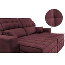 Ver imagem 4 de Sofá Retrátil e Reclinável 2,00M Molas Ensacadas e Costura Tripla Cama Inbox Nobre Suede Vinho