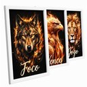 Ver imagem 4 de Kit 3 Quadros Foco Vence Jogo Motivacionais com Moldura:branca
