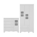 Ver imagem 1 de Quarto de Bebê Completo com Guarda-roupas 3 Portas e Cômoda Luna Multimóveis Mp4795 Branco