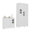 Ver imagem 2 de Quarto de Bebê Completo com Guarda-roupas 3 Portas e Cômoda Luna Multimóveis Mp4795 Branco