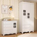Ver imagem 3 de Quarto de Bebê Completo com Guarda-roupas 3 Portas e Cômoda Luna Multimóveis Mp4795 Branco