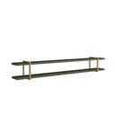 Ver imagem 1 de Prateleira Multiuso 260cm com Suporte em Metal 100% Mdf Cor:musgo com Dourado