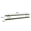 Ver imagem 2 de Prateleira Multiuso 260cm com Suporte em Metal 100% Mdf Cor:musgo com Dourado