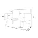 Ver imagem 3 de Poltrona Namoradeira Nina em Suede 2 Lugares com Pés de Madeira Balaqui Decor