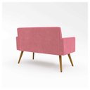 Ver imagem 4 de Poltrona Namoradeira Nina em Suede 2 Lugares com Pés de Madeira Balaqui Decor