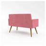 Poltrona Namoradeira Nina em Suede 2 Lugares com Pés de Madeira Balaqui Decor - 4