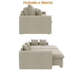 Sofá Cama Retrátil e Reclinável 200cm Madri Movenzo Estofados Corino - 8