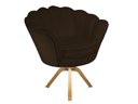 Ver imagem 2 de Kit 2 Poltronas Decorativa Pétala Base Giratória Madeira Couro Marrom Mz Decor