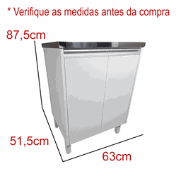 Tanque de Lavar Roupa Inox 35 Plus Gabinete 2 Portas Montado - 2