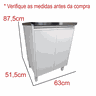 Tanque de Lavar Roupa Inox 35 Plus Gabinete 2 Portas Montado - 2