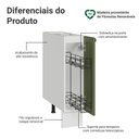 Ver imagem 3 de Balcão Porta-temperos 20 Cm 1 Porta (sem Tampo) Branco/verde Vik Madesa