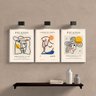 Kit 3 Quadros Minimalistas Cubismo picasso 33x24cm:madeira Preta - 2