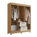Ver imagem 3 de Guarda-Roupa Solteiro Capelinha 4 Portas 2 Gavetas com Espelho Naturalle/Cristalo - Decibal