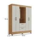 Ver imagem 4 de Guarda-Roupa Solteiro Capelinha 4 Portas 2 Gavetas com Espelho Naturalle/Cristalo - Decibal