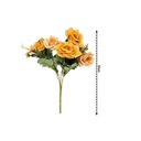 Ver imagem 3 de Jogo Buquê Mini Rosas Pêssego 5 Flores Folhagens Realistas 2 Unidades 30cm