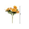 Jogo Buquê Mini Rosas Pêssego 5 Flores Folhagens Realistas 2 Unidades 30cm - 3