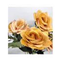 Ver imagem 2 de Jogo Buquê Mini Rosas Pêssego 5 Flores Folhagens Realistas 2 Unidades 30cm