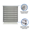 Ver imagem 6 de Persiana Rolo Double Vision Zebra 1,60l X 1,60a Cinza Escuro