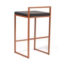 Ver imagem 3 de Banqueta Industrial Aço Cromada Bronze – Gourmet, Varanda, Living – Banqueta Moema Kit 2