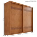 Ver imagem 3 de Guarda-Roupa Casal 2 Portas de Correr 3 Gavetas MDF Pietro Laranja/Rubi