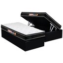Ver imagem 1 de Cama Box Baú Solteiro: Colchão Espuma D33 Castor Black e White Air Euro Pillow + Base CRC Courano