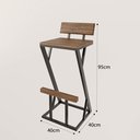 Ver imagem 3 de Banqueta Z Alta 95cm Bistrô Madeira Maciça e Aço Carbono Design Industrial e Sustentável - Madeiled