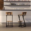 Ver imagem 5 de Banqueta Z Alta 95cm Bistrô Madeira Maciça e Aço Carbono Design Industrial e Sustentável - Madeiled