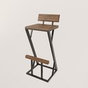 Ver imagem 1 de Banqueta Z Alta 95cm Bistrô Madeira Maciça e Aço Carbono Design Industrial e Sustentável - Madeiled