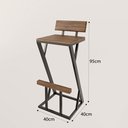Ver imagem 3 de Banqueta Z Alta 95cm Bistrô Madeira Maciça e Aço Carbono Design Industrial e Sustentável - Madeiled