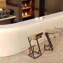 Ver imagem 4 de Banqueta Z Alta 95cm Bistrô Madeira Maciça e Aço Carbono Design Industrial e Sustentável - Madeiled