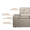 Ver imagem 6 de Sofá com Porta Copos Retrátil e Reclinável Siena 2,05m Velosuede - Netsofas - Bege
