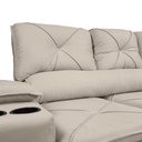 Ver imagem 4 de Sofá com Porta Copos Retrátil e Reclinável Siena 2,05m Velosuede - Netsofas - Bege