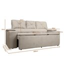 Ver imagem 2 de Sofá com Porta Copos Retrátil e Reclinável Siena 2,05m Velosuede - Netsofas - Bege