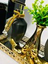 Ver imagem 3 de Kit Lavabo Completo Preto Gold Aroma Sabonete Porta Escovas