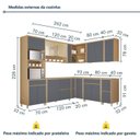 Ver imagem 4 de Cozinha 11 Peças Condessa com Vidro Canto Torre Quente 100% MDF. Cinza/Carvalho Titânio