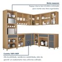 Ver imagem 7 de Cozinha 11 Peças Condessa com Vidro Canto Torre Quente 100% MDF. Cinza/Carvalho Titânio