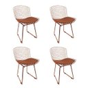 Ver imagem 1 de Kit 4 Cadeiras Bertoia Cobre com Assento Cobre