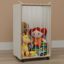 Ver imagem 1 de Organizador Infantil Cesto Multifuncional Rodinha Mdf Branco