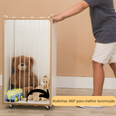 Ver imagem 5 de Organizador Infantil Cesto Multifuncional Rodinha Mdf Branco
