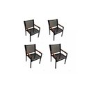 Ver imagem 1 de Kit 4 Poltronas Camilla Tela Sling Preto Alumínio